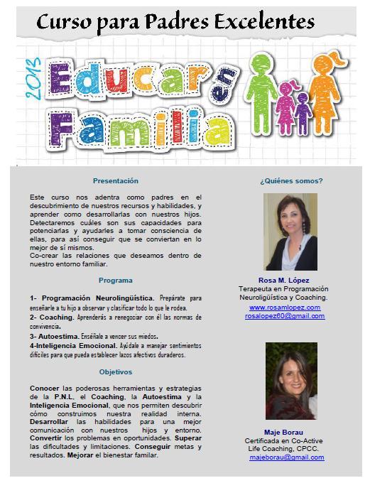 Educar en Familia Curso de padres Rosa M. López, Maje Burau